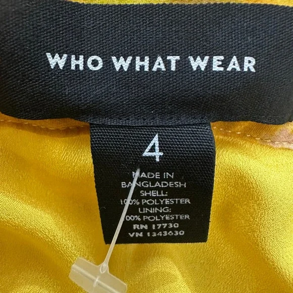 Who What Wear Yellow Tie Dye Pleated Maxi Skirt Womens Size 4 Lined Chiffon Boho - Picture 2 of 7